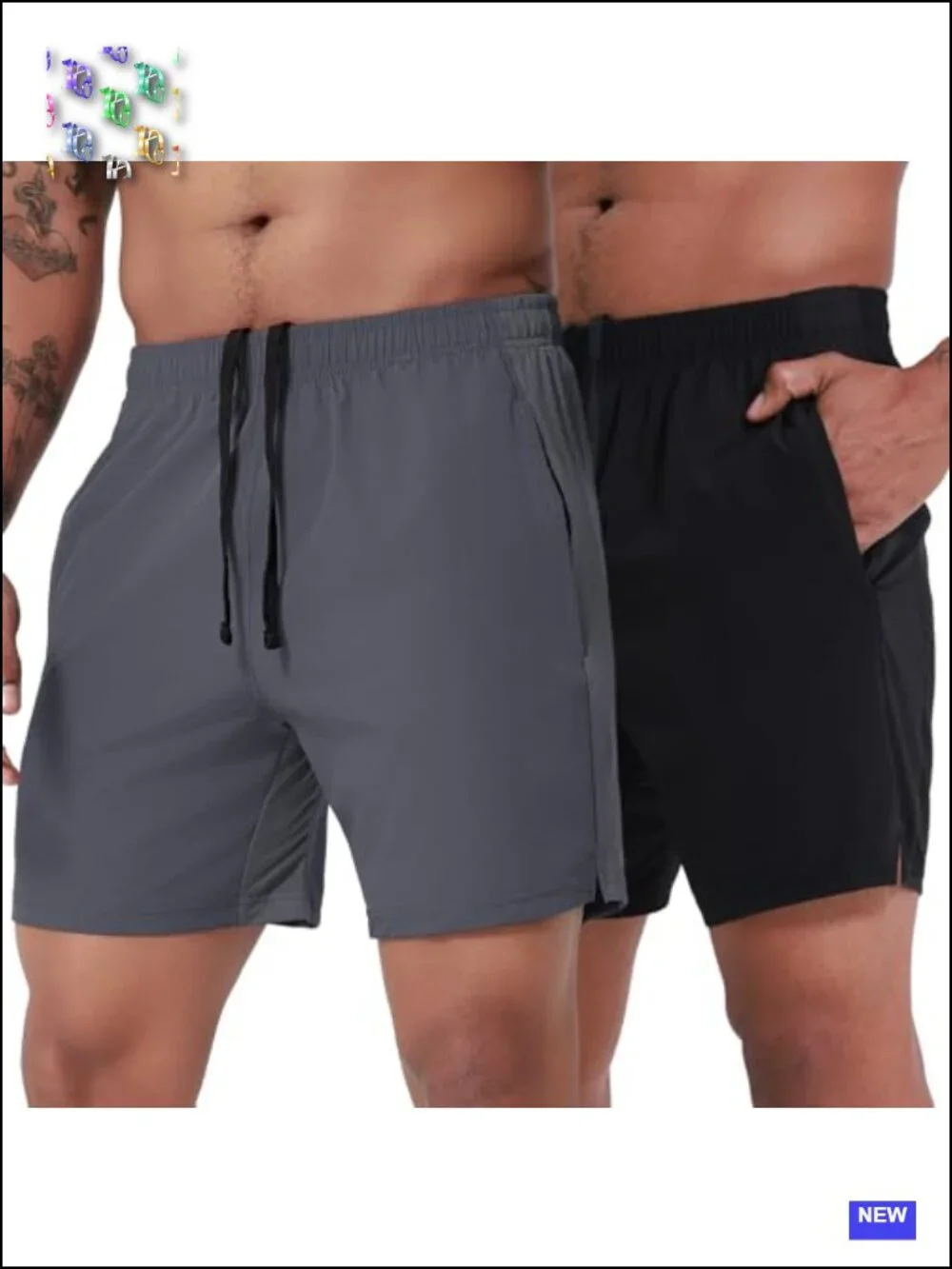 2 Pack Men's Athletic Shorts Quick Dry Running Workout with Pockets